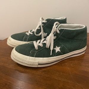 Converse Green High Top One Star Pro Vintage Suede